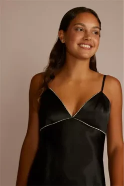 Rhinestone Trimmed Satin Sheath Dress -Kelly Shop 10040 MBLACK PRM PROD9 084 1