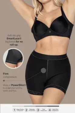 Leonisa Mid-Rise Compression Shaper Short -Kelly Shop 12983 MBLACK 1