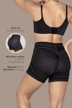 Leonisa Mid-Rise Compression Shaper Short -Kelly Shop 12983 MBLACK 2