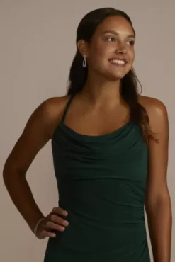 Cowl Neck Stretch Jersey Long Sheath Dress -Kelly Shop 13019 MHUNTER PRM PROD9 078 1