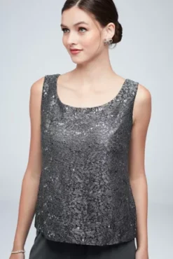 Long Lace Jacket Three-Piece Plus Size Pantsuit -Kelly Shop 1993 MCHARCOAL MOB PROD7 103