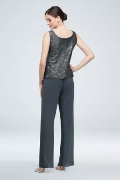 Long Lace Jacket Three-Piece Plus Size Pantsuit -Kelly Shop 1993 MCHARCOAL MOB PROD7 115