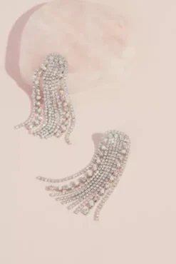 Arched Crystal Fringe Earrings
