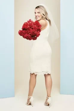 Short Plus Size Wedding Dress With Keyhole Cutout -Kelly Shop 21395DW 2 PDP Crop Mar3 21 1920x2880
