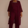 Plus Size Three-Piece Tiered Chiffon Pantsuit