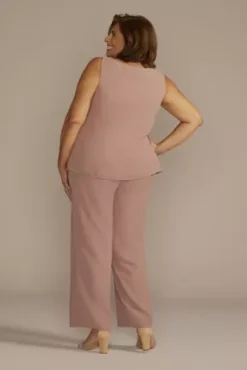 Plus Size Three-Piece Lace And Georgette Pantsuit -Kelly Shop 27975W ROSEGOLD MOB PROD2 228
