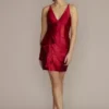 Stretch Satin V-Neck Tank Dress