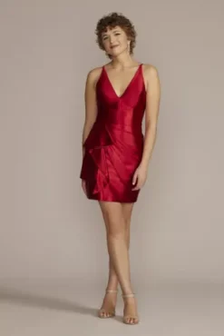 Stretch Satin V-Neck Tank Dress