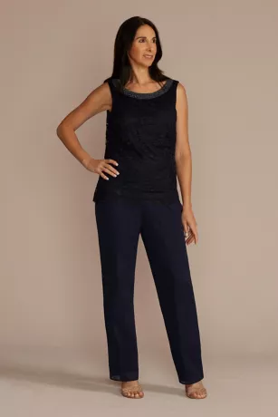 Three-Piece Georgette Lace Pantsuit 3 Three-Piece Georgette Lace Pantsuit - Image 3