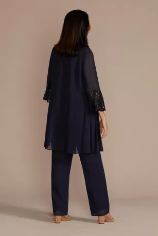 Three-Piece Georgette Lace Pantsuit 2 Three-Piece Georgette Lace Pantsuit - Image 2