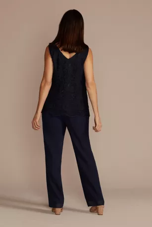 Three-Piece Georgette Lace Pantsuit 4 Three-Piece Georgette Lace Pantsuit - Image 4