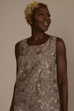 Embellished Three-Quarter Sleeve Pantsuit -Kelly Shop 28947 LATTE MOB PROD10 3994