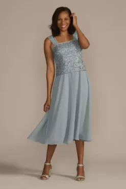 Tea Length Sequin Lace And Chiffon Jacket Dress -Kelly Shop 28987 DUSTYBLUE MOB PROD12 48