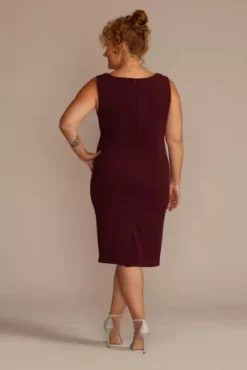 Short Beaded V-Neck Dress With Sheer Sleeve Jacket -Kelly Shop 29258 MCRANBERRY MOB PROD7 1645