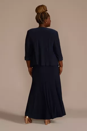 Embroidered Jersey A-Line Jacket Dress 2 Embroidered Jersey A-Line Jacket Dress - Image 2