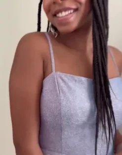 Short Square Neck Metallic Asymmetrical Dress -Kelly Shop 3173BN PDP