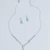 Teardrop Cut Pendant Necklace And Earring Set