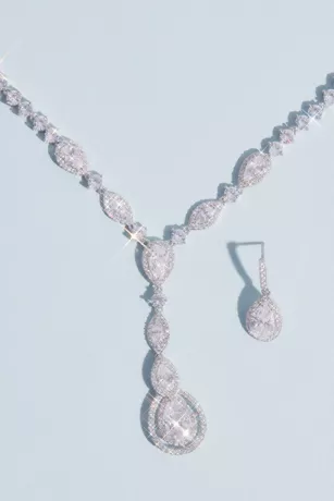 Teardrop Cut Pendant Necklace And Earring Set 2 Teardrop Cut Pendant Necklace And Earring Set - Image 2