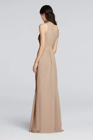 Long One-Shoulder Crinkle Chiffon Dress 2 Long One-Shoulder Crinkle Chiffon Dress - Image 2