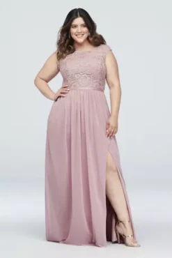 Lace Bridesmaid Dress With Long Mesh Skirt 8 Lace Bridesmaid Dress With Long Mesh Skirt -Kelly Shop 4XLF19328 ZZZ1