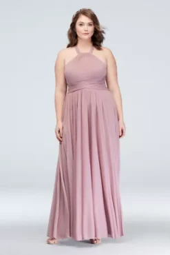 High-Neck Mesh Bridesmaid Dress With Full Skirt 8 High-Neck Mesh Bridesmaid Dress With Full Skirt -Kelly Shop 4XLF19931 ZZZ1