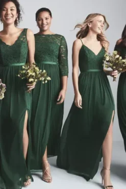 Lace And Mesh V-Neck Bridesmaid Dress 9 Lace And Mesh V-Neck Bridesmaid Dress -Kelly Shop 4XLF20057 ZZZ 2