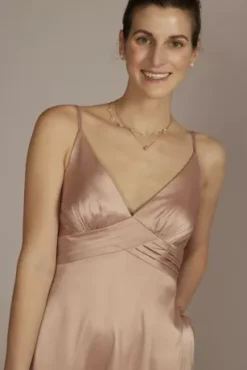 Stretch Charmeuse Empire Waist Bridesmaid Dress -Kelly Shop 4XLF20559 SAND BM PROD3 093 detail