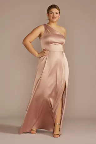 Stretch Charmeuse One-Shoulder Bridesmaid Dress 4 Stretch Charmeuse One-Shoulder Bridesmaid Dress - Image 4
