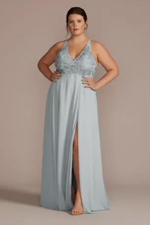Halter Lace And Georgette Bridesmaid Dress 2 Halter Lace And Georgette Bridesmaid Dress - Image 2