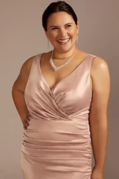 Stretch Satin Ruched Mermaid Bridesmaid Dress -Kelly Shop 4XLGS290139 SAND BM PROD3 detail