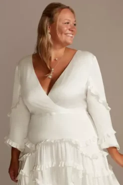 Charmeuse Ruffle Mini Dress With Back Tie -Kelly Shop 55079DB1W MSOFTWHITE DBSTU PROD8 29