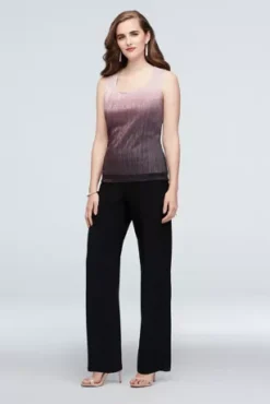 Crinkled Ombre Plus Size Three-Piece Pantsuit -Kelly Shop 650136 MBLKBLUSH MOB PROD6 030