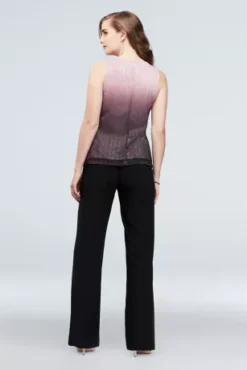 Crinkled Ombre Plus Size Three-Piece Pantsuit -Kelly Shop 650136 MBLKBLUSH MOB PROD6 080