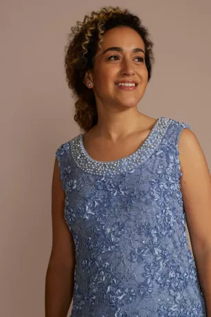 Floral Lace Short Tank Dress With Chiffon Jacket 5 Floral Lace Short Tank Dress With Chiffon Jacket - Image 5