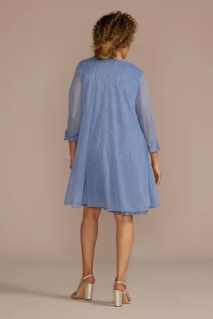 Floral Lace Short Tank Dress With Chiffon Jacket 2 Floral Lace Short Tank Dress With Chiffon Jacket - Image 2