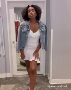 Short Ruffled Stretch Crepe Dress -Kelly Shop 7711UZ7A PDP Video