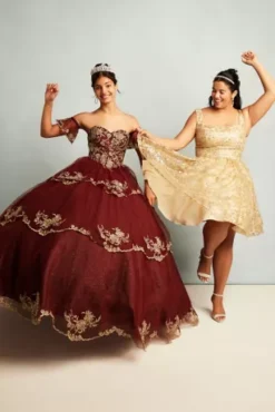 Tiered Quince Dress With Interchangeable Sleeves 28 Tiered Quince Dress With Interchangeable Sleeves -Kelly Shop 8FR2208 2 PDP Crop OCT5 1920x2880