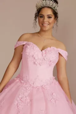 3-Piece Floral Glitter Corset Quince Ball Gown -Kelly Shop 8FR2302 MPETAL QUINCE PROD3 050