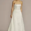 Strapless A-Line Satin Wedding Dress