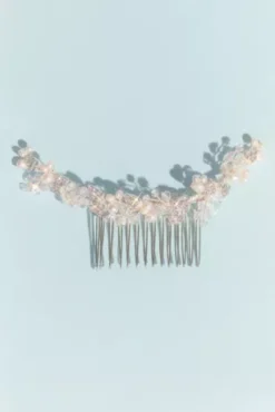 Pearl And Crystal Leaf Hair Comb