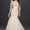 Mermaid Beaded Floral Lace Wedding Dress