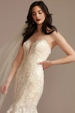 Lace Applique Mermaid Strapless Wedding Dress -Kelly Shop CWG912 IVYCSHMR OLEG PROD3 191
