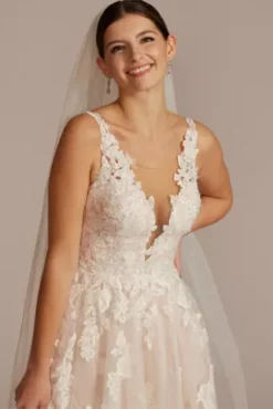 Illusion Plunge V-Neck Lace Wedding Gown -Kelly Shop CWG924 IVYCSHMR OLEG PROD1 V2 087