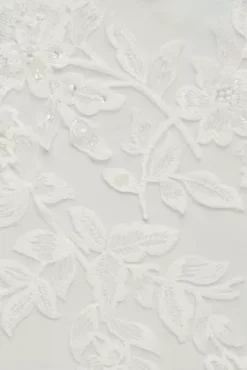 Illusion Plunge V-Neck Lace Wedding Gown -Kelly Shop CWG924 SOLIDIVORY OLEG SWATCH PROD2 002