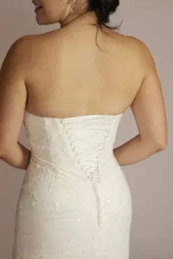 Lace Up Back Strapless Mermaid Wedding Dress -Kelly Shop CWG926 SOFTWHITE OLEG PROD12 214