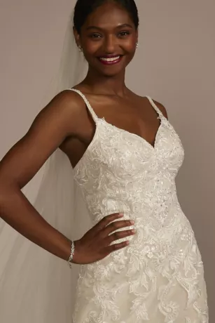Appliqued Lace-Up Spaghetti Strap Wedding Dress 3 Appliqued Lace-Up Spaghetti Strap Wedding Dress - Image 3