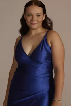 Spaghetti Strap Glitter Knit Draped Dress -Kelly Shop CWPP4377 MROYAL PROD9 PRM 3027