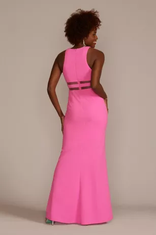 Crepe A-Line Dress With Illusion Waist 2 Crepe A-Line Dress With Illusion Waist - Image 2
