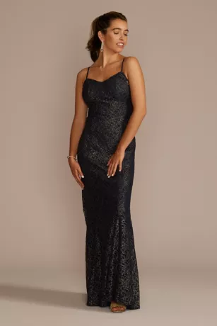 Metallic Foil Lace Mermaid With Cropped Popover 4 Metallic Foil Lace Mermaid With Cropped Popover - Image 4