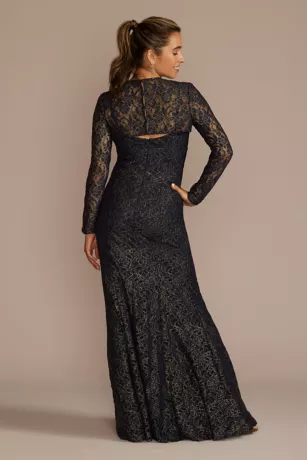 Metallic Foil Lace Mermaid With Cropped Popover 2 Metallic Foil Lace Mermaid With Cropped Popover - Image 2